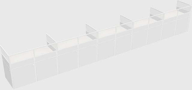 Shared rectangular cubicle