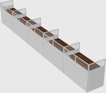 Shared rectangular cubicle