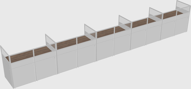 Shared rectangular cubicle