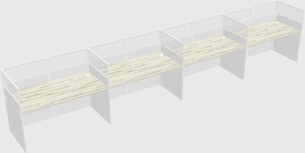 Shared rectangular cubicle