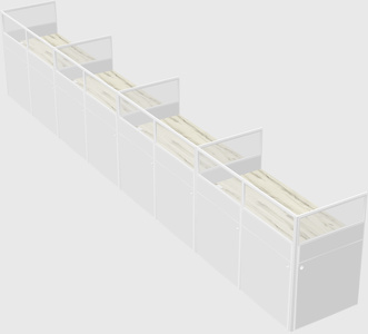 Shared rectangular cubicle