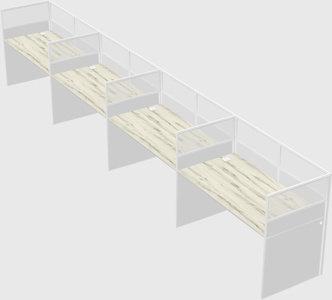 Shared rectangular cubicle