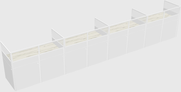 Shared rectangular cubicle