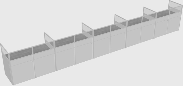 Shared rectangular cubicle