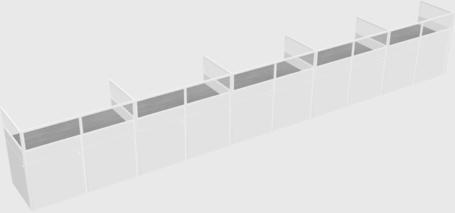 Shared rectangular cubicle