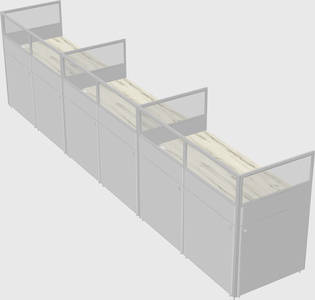 Shared rectangular cubicle