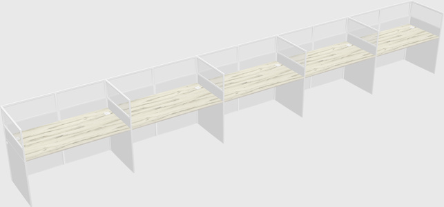 Shared rectangular cubicle