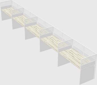Shared rectangular cubicle