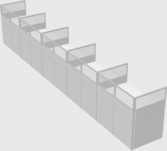 Shared rectangular cubicle