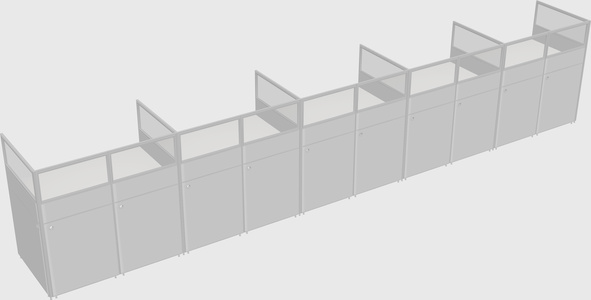 Shared rectangular cubicle