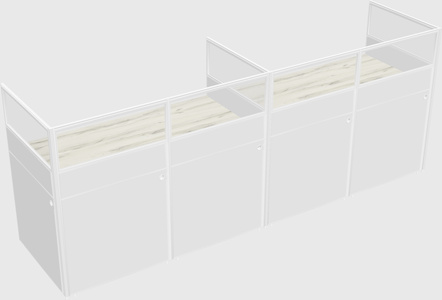 Shared rectangular cubicle