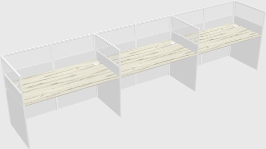 Shared rectangular cubicle