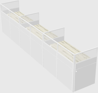 Shared rectangular cubicle
