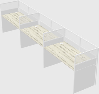 Shared rectangular cubicle