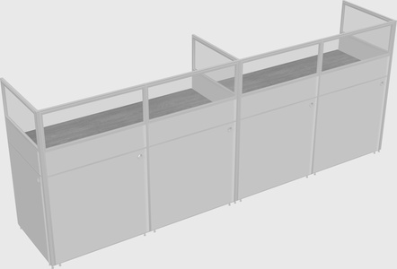 Shared rectangular cubicle