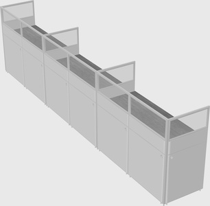 Shared rectangular cubicle