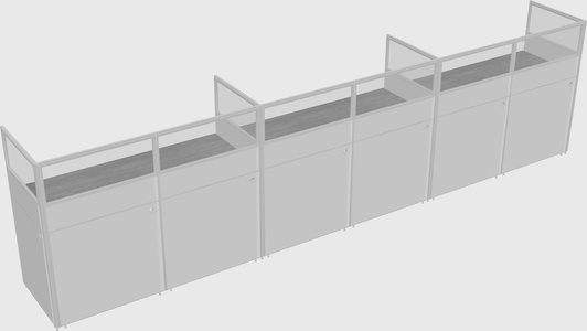 Shared rectangular cubicle