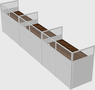 Shared rectangular cubicle