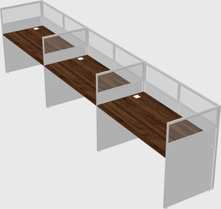 Shared rectangular cubicle