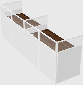 Shared rectangular cubicle
