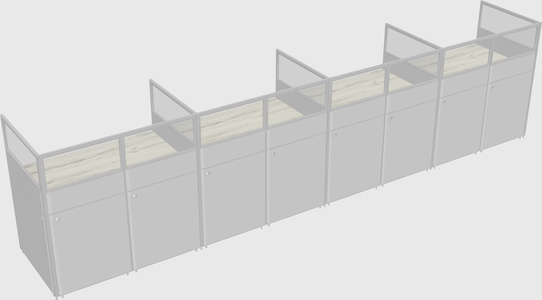 Shared rectangular cubicle