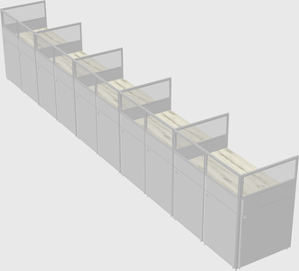 Shared rectangular cubicle