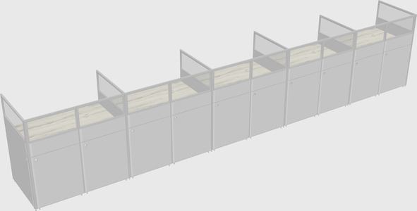 Shared rectangular cubicle