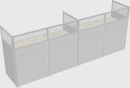 Shared rectangular cubicle