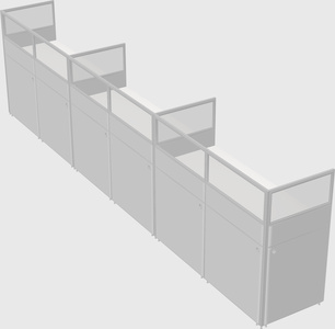 Shared rectangular cubicle