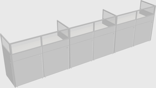Shared rectangular cubicle