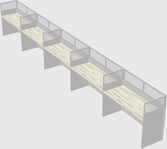 Shared rectangular cubicle