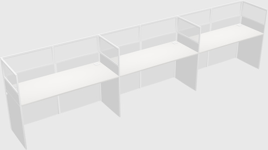 Shared rectangular cubicle