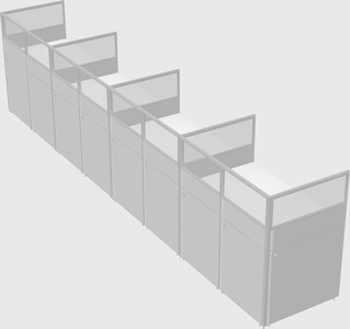 Shared rectangular cubicle