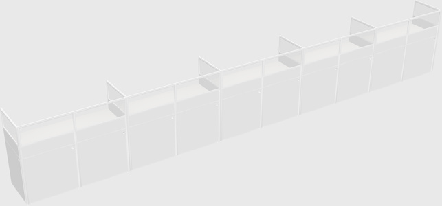 Shared rectangular cubicle