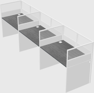 Shared rectangular cubicle