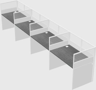 Shared rectangular cubicle