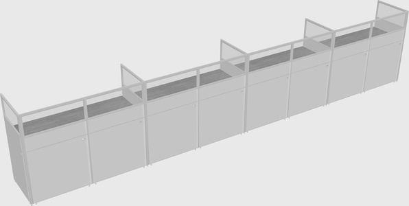 Shared rectangular cubicle