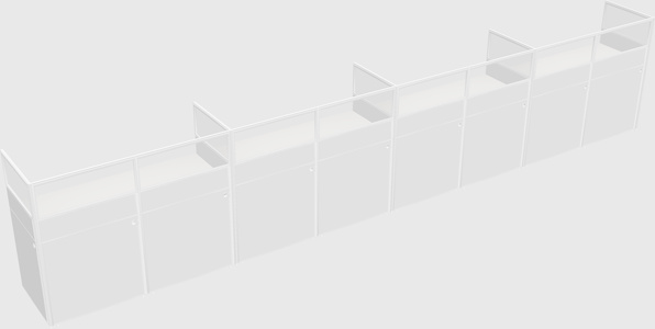 Shared rectangular cubicle