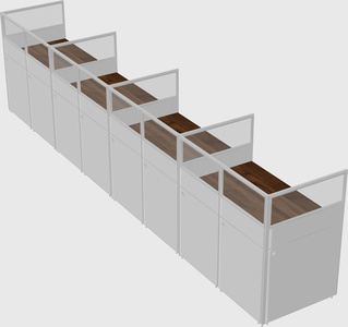Shared rectangular cubicle