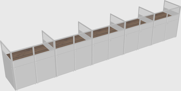 Shared rectangular cubicle