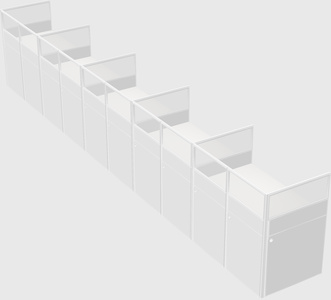 Shared rectangular cubicle