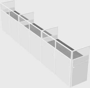 Shared rectangular cubicle