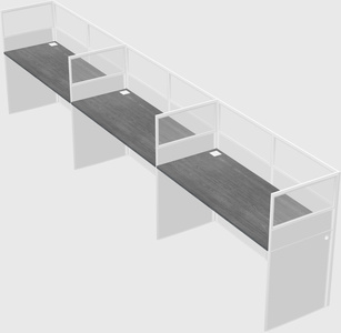 Shared rectangular cubicle