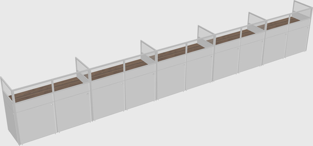 Shared rectangular cubicle