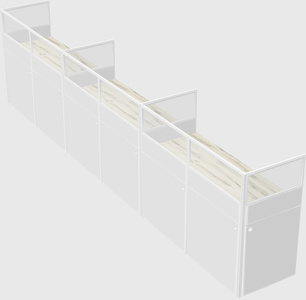 Shared rectangular cubicle