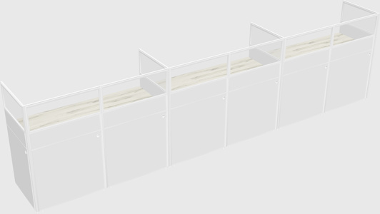Shared rectangular cubicle