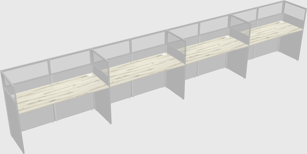 Shared rectangular cubicle