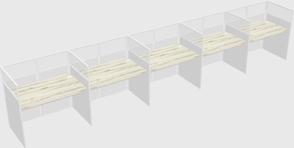 Shared rectangular cubicle