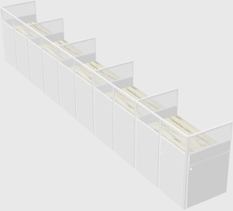 Shared rectangular cubicle