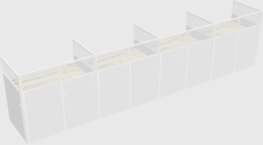Shared rectangular cubicle